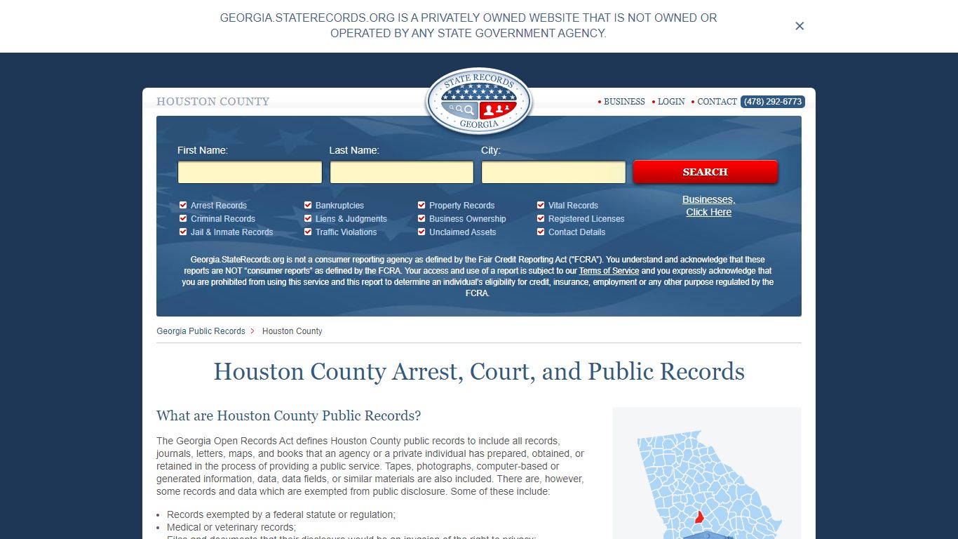 Houston County Arrest, Court, and Public Records